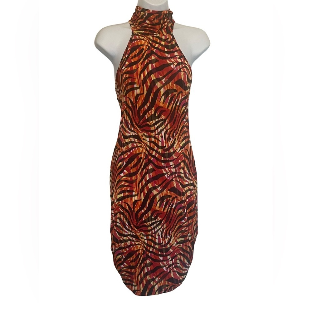 Summer B. Women’s Vibrant Multicolor Halter Dress. Size: Large Great Condition!